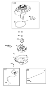 Flywheel/Ignition/Starter Group Diagram and Parts List for 8P502-0026-H5  Briggs and Stratton Engine